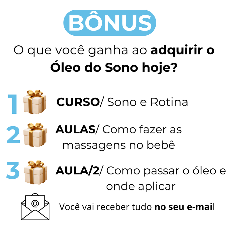 Aromaterapia Infantil Óleos Essenciais - ATÉ 12H DE SONO